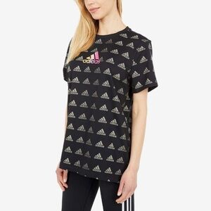 Adidas Gradient Logo Boyfriend T-Shirt Sz Small
